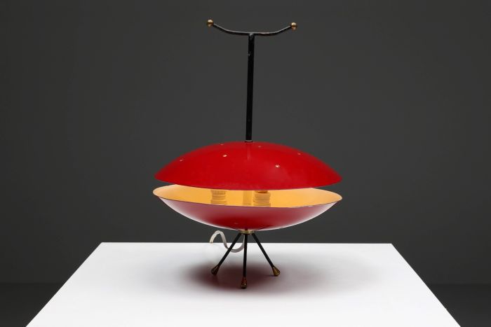 Space age red and black lamp from the 1970s