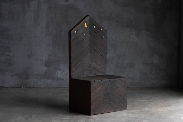 Throne chair designed by Sandro Lorenzini in the 1980s