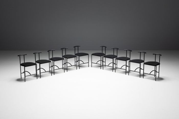 Postmodern Tokyo dining chairs by Rodney Kinsman for Bieffeplast 1980s