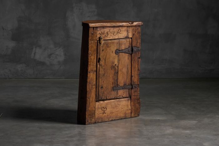 Vernacular folk art cabinet in solid wood from the 19th century