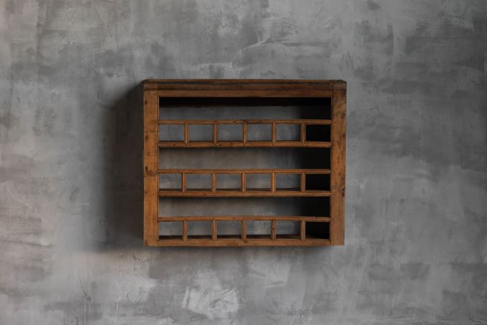 Vernacular wall mounted shelf in wood from the 19th century