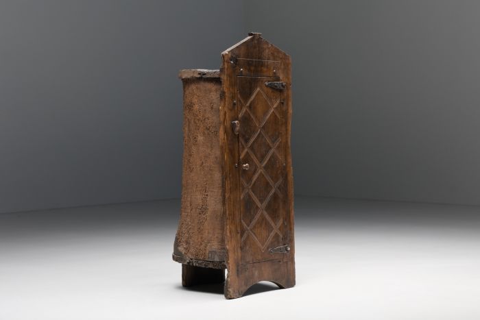 Wabi sabi high board with door and shelves from the nineteenth century