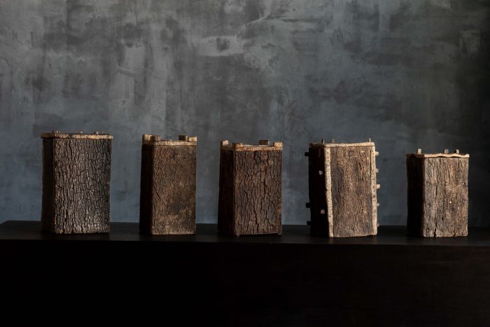 Wabi Sabi vernacular log beehives from the 19th century