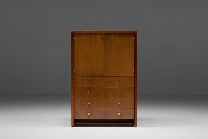 Walnut and brass cabinet by Pierre Balmain from the 1980s