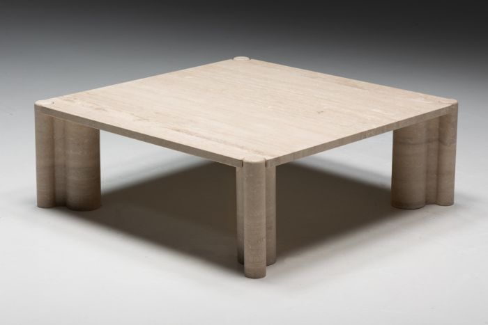Gae Aulenti Jumbo Travertine Coffee Table for Knoll - 1960s
