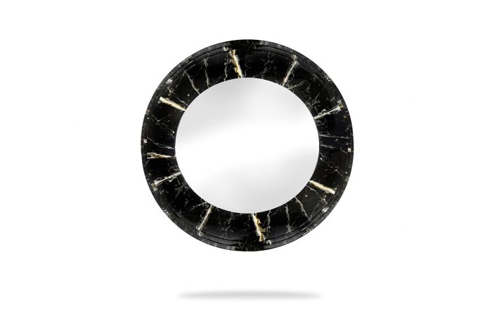 Italian Marble Lacquered Mirror - 1980s