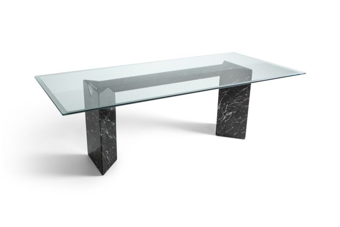 Black Marble Dining Table by Lazzotti for Up&Up - 1990s