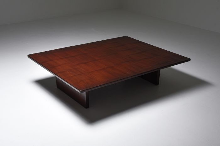 Axel Vervoordt Stained Oak and Bamboo Coffee Table - 1980s