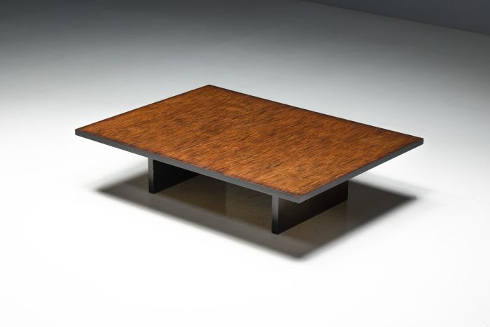 Bamboo Slat Top Coffee Table in the Style of Axel Vervoordt - 1980s