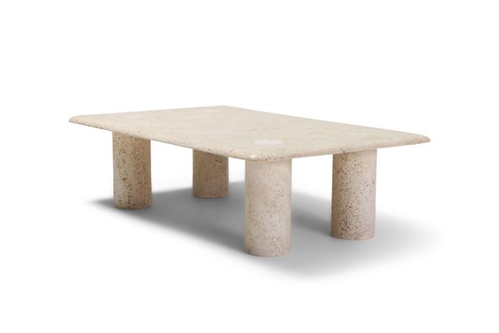 Angelo Mangiarotti Travertine Coffee Table for Up & Up - 1970s