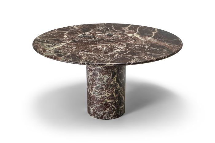 Marble dining table 'rosso levanto' Italy - 1970's
