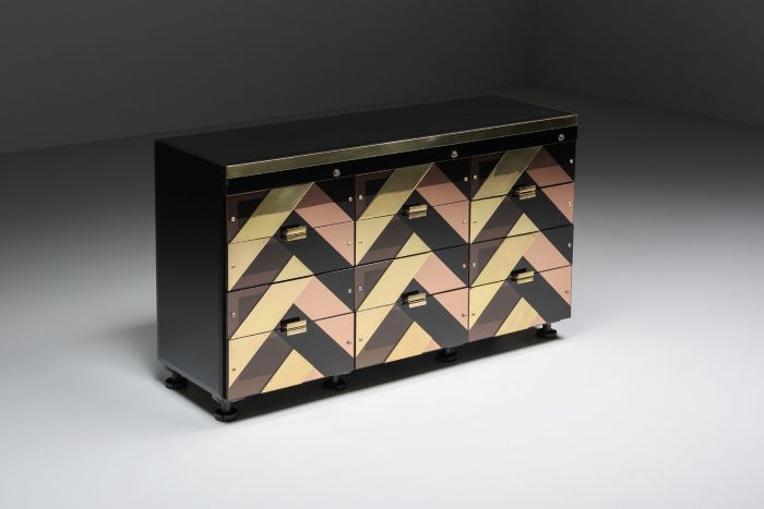 Black & Gold Hollywood Regency Sideboard - 2000s