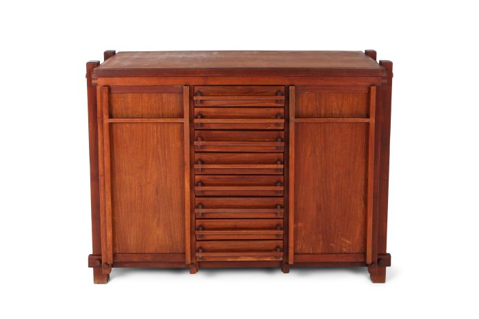 French Elm Cabinet In The Style Of Pierre Chapo - 1960s