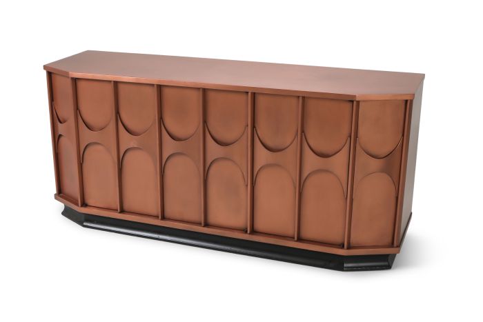Brutalist Sideboard in Copper Lacquer - 1960s