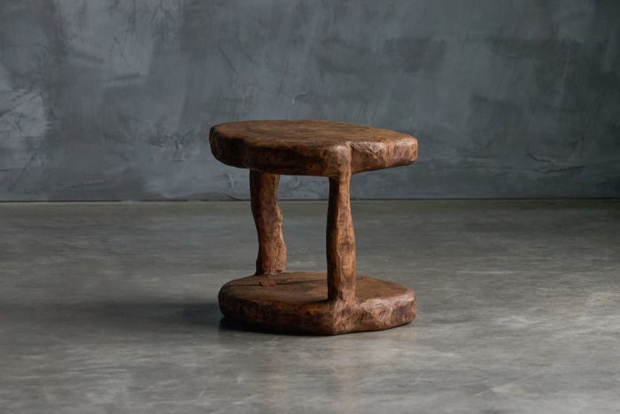 Brutalist Monoxyle Side Table - 1980s