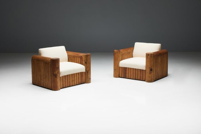 Brutalist Naive Lounge Chairs - 1940s