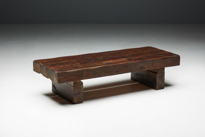 Brutalist Rectangular Coffee Table - 1950s