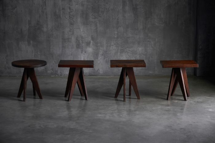 Brutalist Wooden Tables, France - Mid-20th Century