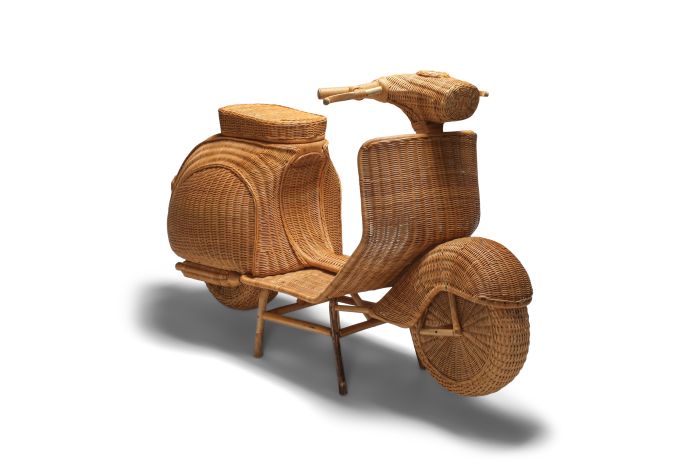 Bamboo wicker Vespa scooter - 1970s