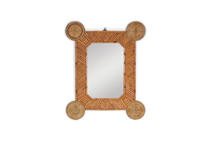 Bamboo and rattan mirror by Arpex - 1970s