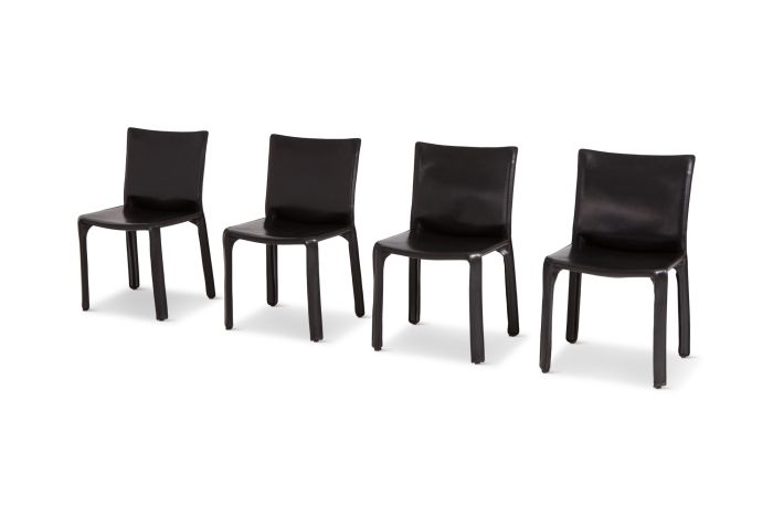 Mario Bellini Cab Chairs in Black Leather for Cassina - 1977