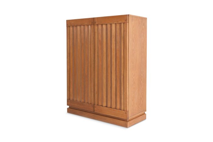Minimalist Natural Oak Bar Cabinet - 1970