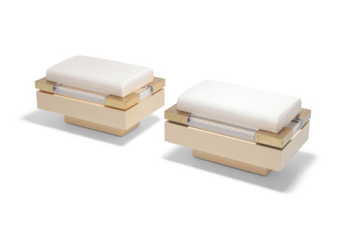 Postmodern Chic Pair of Ottoman by Charles Hollis Jones - 1970s