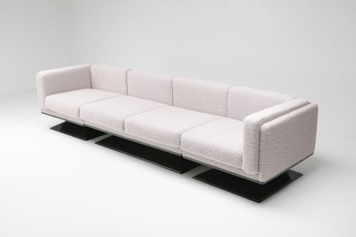 MIM Roma Sectional Sofa in Bouclé Wool by Luigi Pellegrin - 1960s