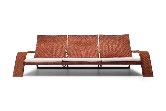 Marzio Cecchi Woven Leather Postmodern Sofa - 1990s