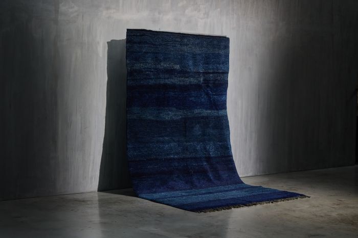 Contemporary Wool Rug in Blue Tones, Turkey - 21st Century