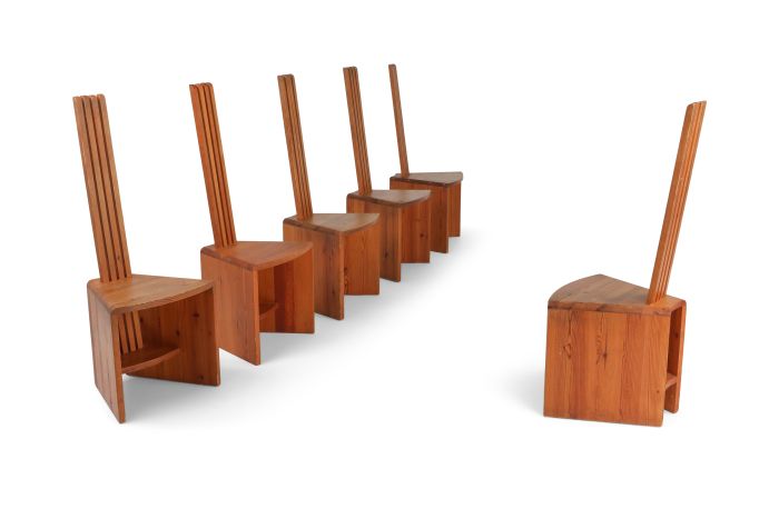 Mid Century Unusual Chairs In Pine - 1960s