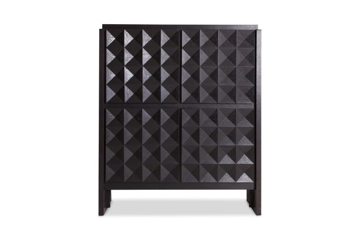 Brutalist Diamond Cabinet in Stained Oak - 1970s