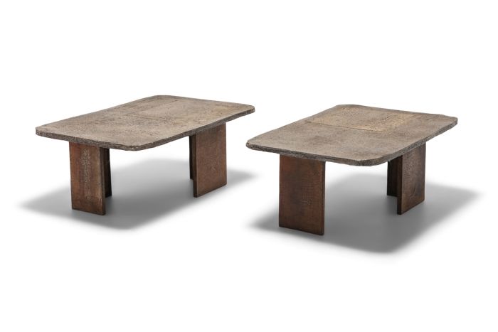 Pia Manu Brutalist Pair of Side Tables - 1970s