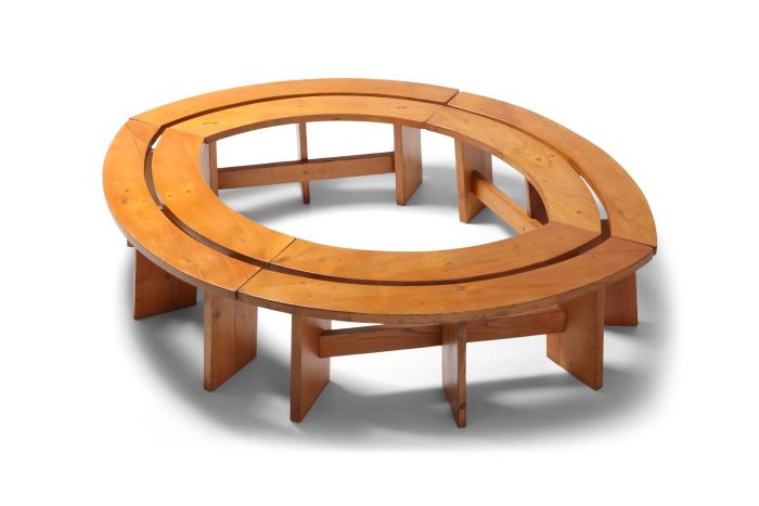 Pierre Chapo Curved Benches in Elmwood - 1960s