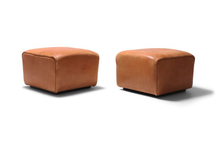 De Sede DS Cognac Leather Ottomans - 1970s