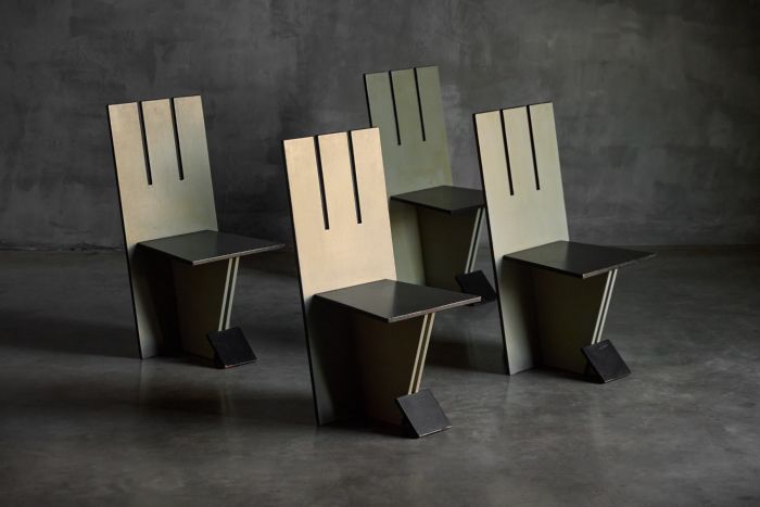 Dining chairs in the style of De Stijl movement from the 1950s