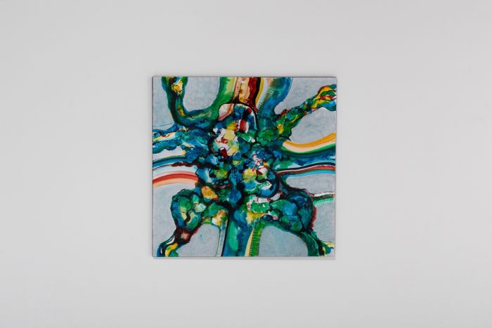 Artwork by E. Hennekens, Organic painting on steel panel - 1970s