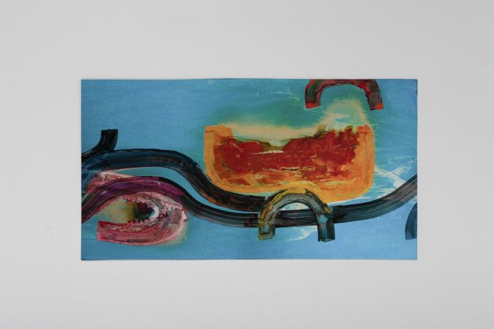 Artwork by E. Hennekens, Organic painting on steel panel - 1970's