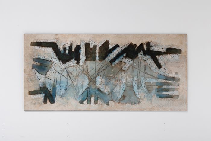Artwork by E. Hennekens, Organic painting on steel panel - 1970's