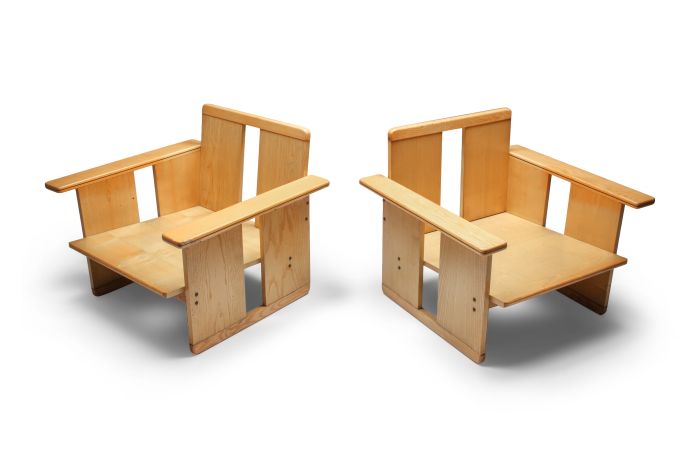Afra & Tobia Scarpa crate chairs Maxalto - 1970s