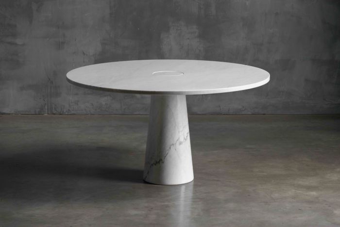Eros White Marble Dining Table by Angelo Mangiarotti for Skipper, Italy - 1970s