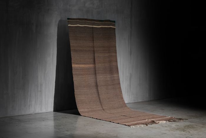 Flat-Woven Wool Rug in Brown Tones, Morocco - Circa 1950