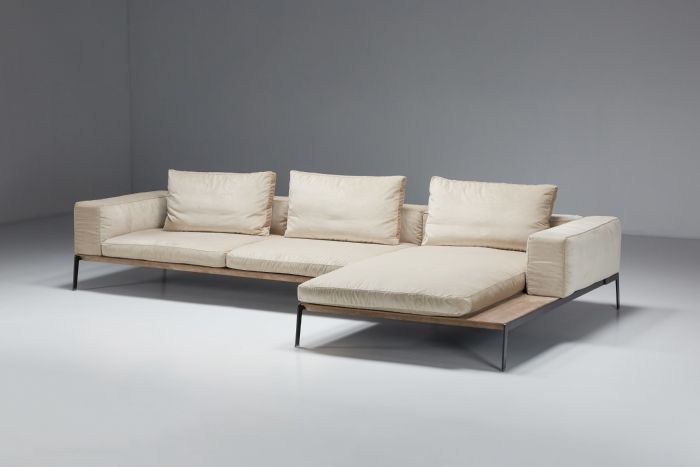 Lifesteel White Three Seater Sofa designed by Antonio Citterio for Flexform - 2018
