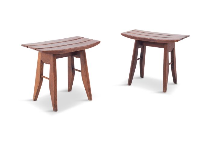 Guillerme et Chambron Vintage Mid-Century Modern Stools - 1960s