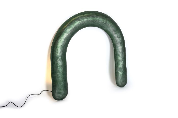  Sigve Knutson Contemporary U-Shaped Floor Lamp In Hammered And Anodised Aluminium - 2018