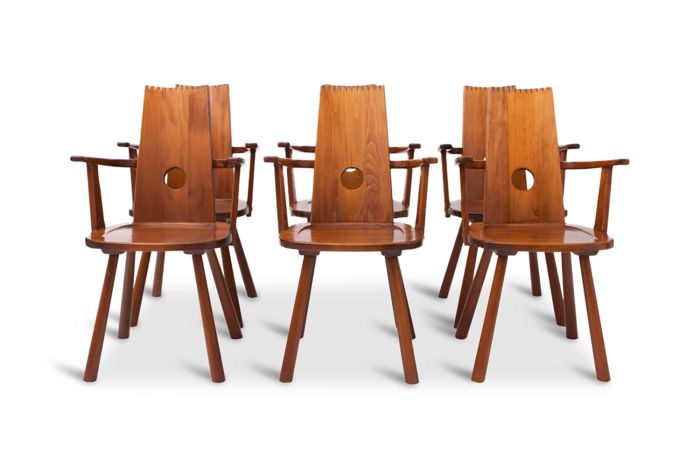 Wooden Dutch Dining Chairs - 1960s