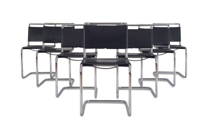 Marcel Breuer B33 Leather Dining Chairs - 1950s