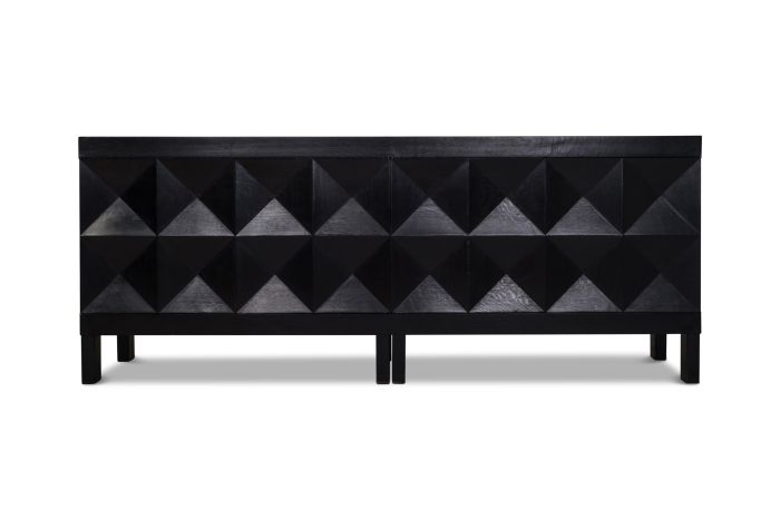 De Coene Brutalist Sideboard In Stained Oak - 1950s