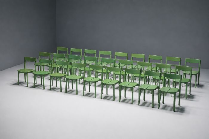 Green "Coffee Bean" Dining Chairs by Pierre Gautier Delaye - 1965