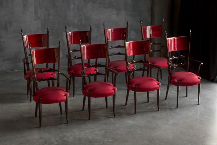 High-Back Dining Chairs by Aldo Tura, Italy –1962